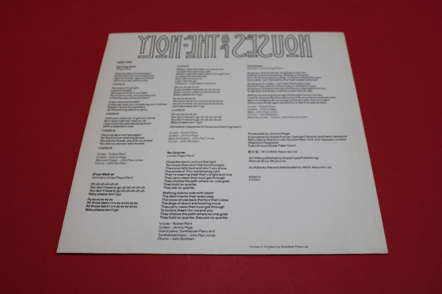 Led Zeppelin Houses Of The Holy 1st UK Press ARCHIVE